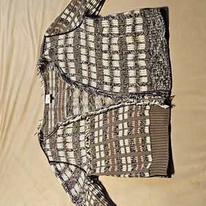 CAbi - Brown/Green and Black Open Cardigan - Worn Once - Size Large